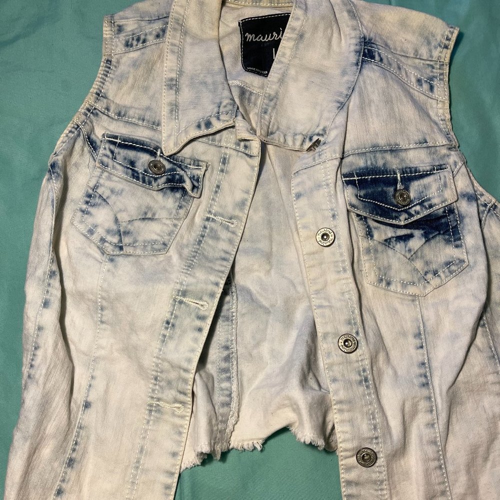 Maurices Acid wash Denim Vest